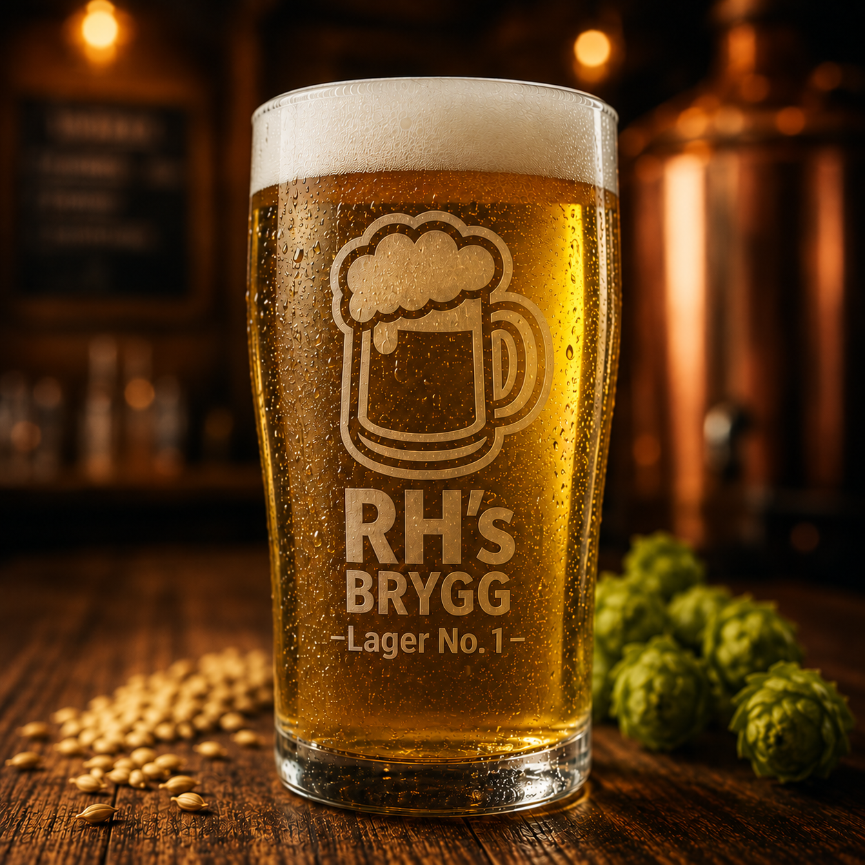 Lager No. 1 i ett ölglas